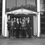 David Gill (4th left) welcomes David Jenkins (4th right) and the Milner team to SJIC